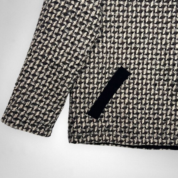ATELIER CAMILLE 2 Houndstooth Top Black & White Long Sleeve Anthropologie - Picture 3 of 5